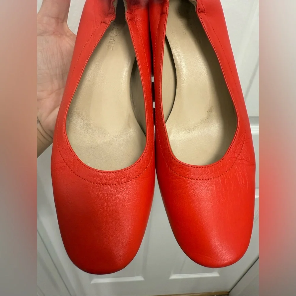 Everlane Women's Red Orange The Day Heel Italian Leather Size 5 - Picture 4 of 8